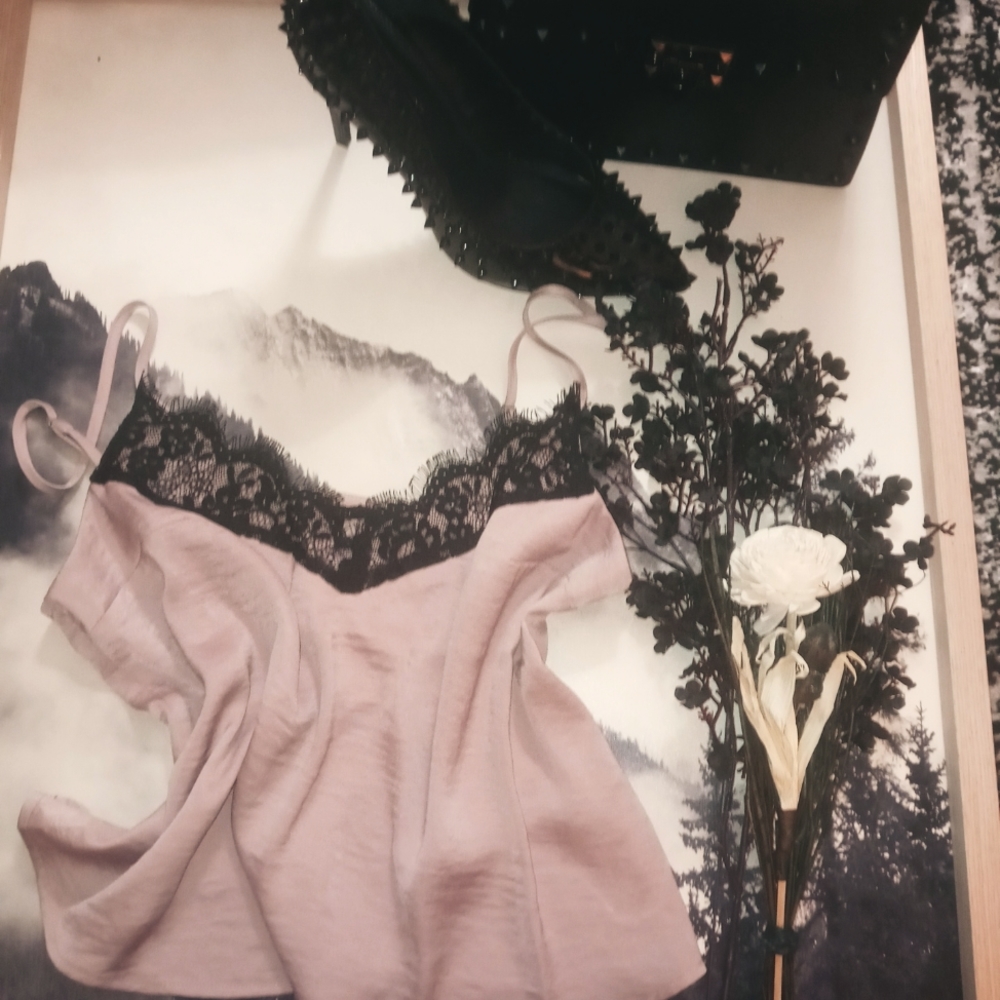 silky lace blush cami - Picture 2 of 4